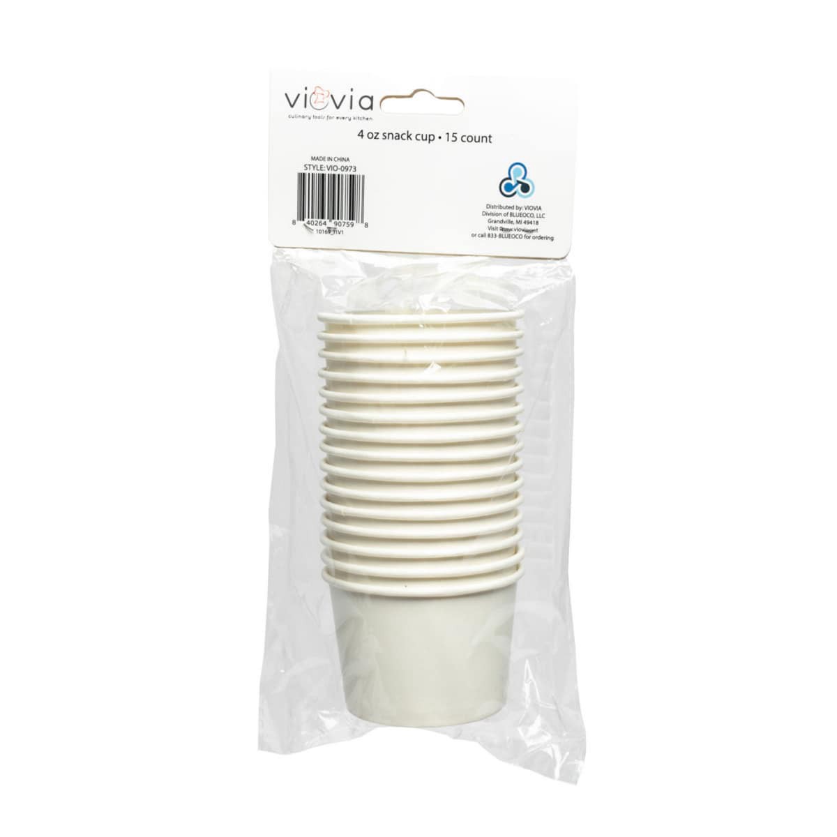 slide 9 of 13, Viovia Snack Cup, White, 4 oz, 118 ml, 15 ct
