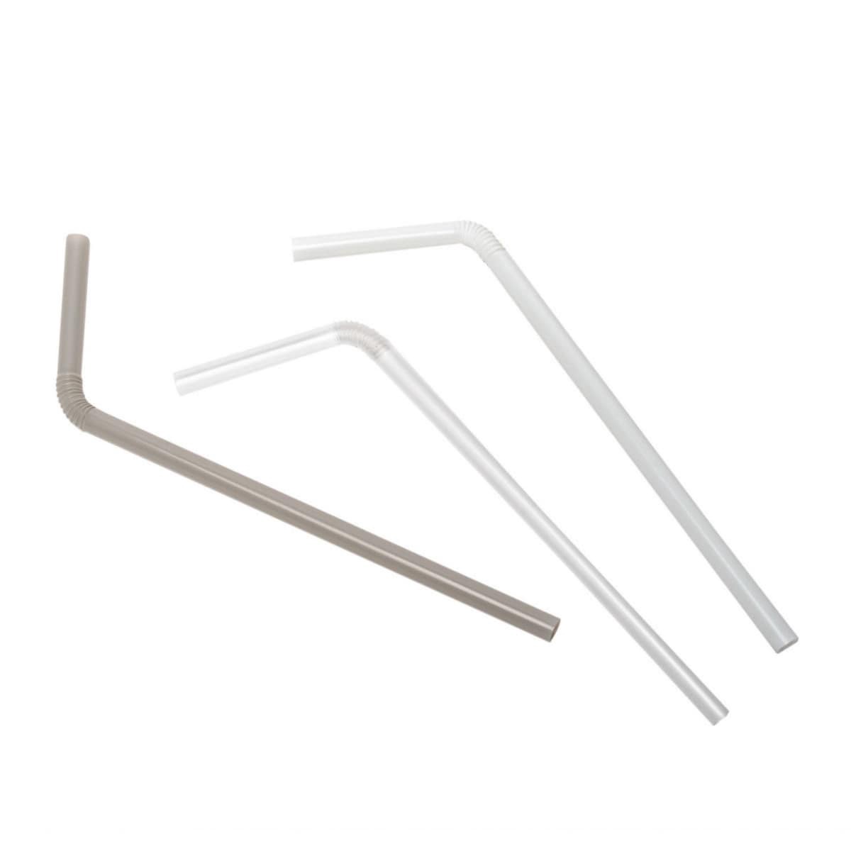 slide 17 of 17, Kolorae Jumbo Flex Straws, Neutrals, 100 ct