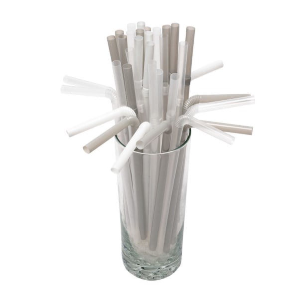 slide 8 of 17, Kolorae Jumbo Flex Straws, Neutrals, 100 ct