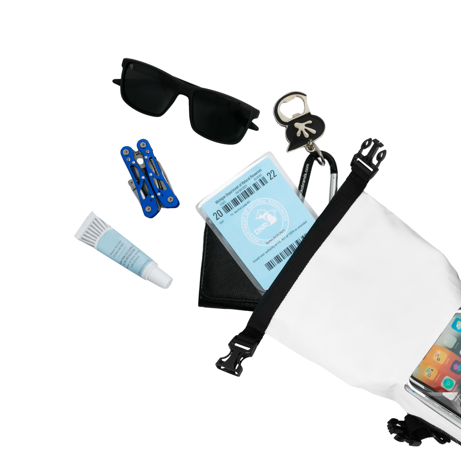 slide 4 of 6, GECKOBRANDS Gecko Wp Phone Tote - Asrt Wt-Bl-Or, 1 ct