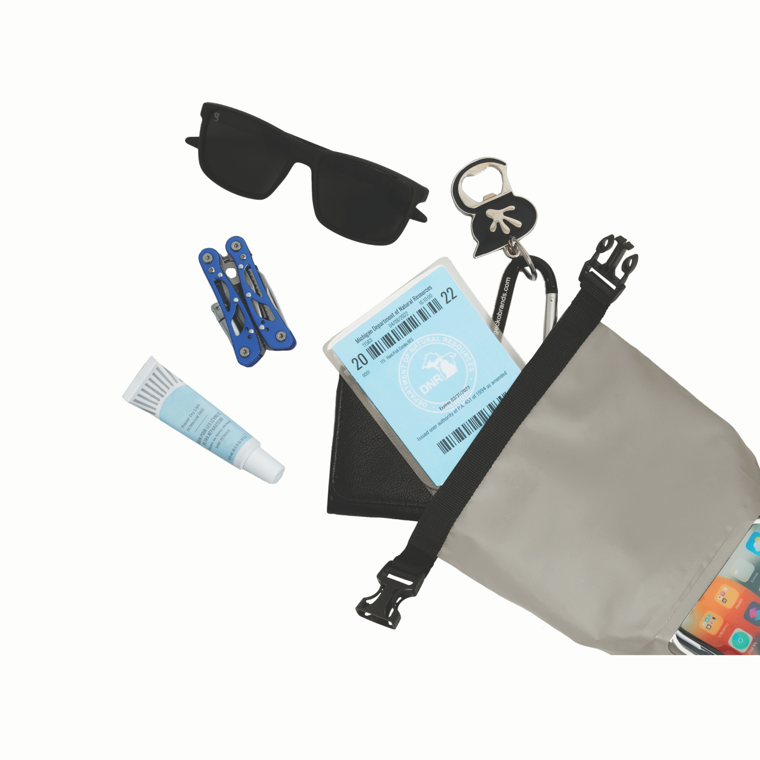 slide 4 of 6, GECKOBRANDS Gecko Wp Phone Tote - Asrt Gn-Pk-Gy, 1 ct