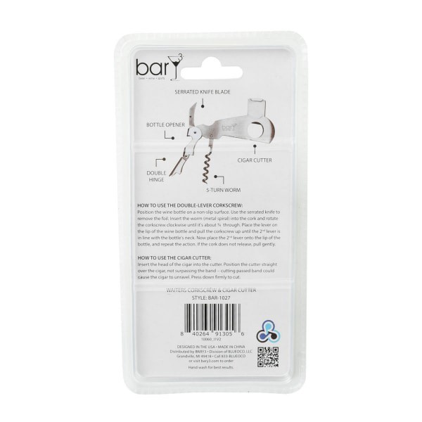 slide 4 of 13, barY3 Waiter's Corkscrew and Cigar Cutter, 1 ct