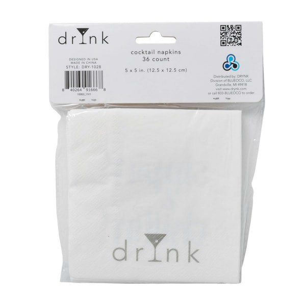 slide 12 of 17, Drynk Cocktail Napkins, 36 ct