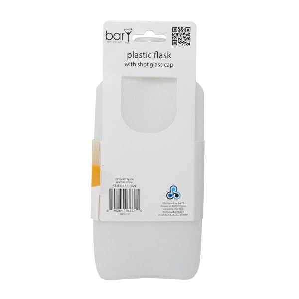 slide 8 of 13, Bary3 Plastic Flask W/Shot Glass Cap, 16 oz; 473 ml
