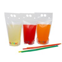 slide 15 of 17, Kolorae Reusable Drink Pouches w/ Straws, 6 ct