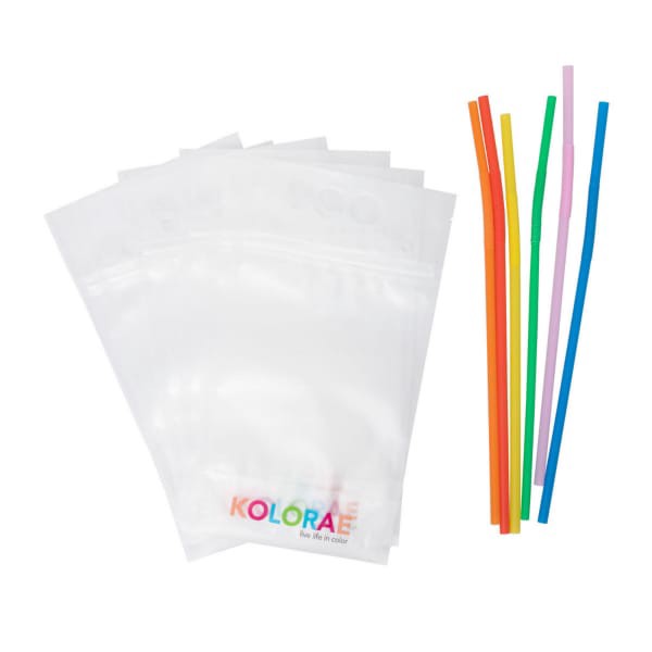slide 8 of 17, Kolorae Reusable Drink Pouches w/ Straws, 6 ct