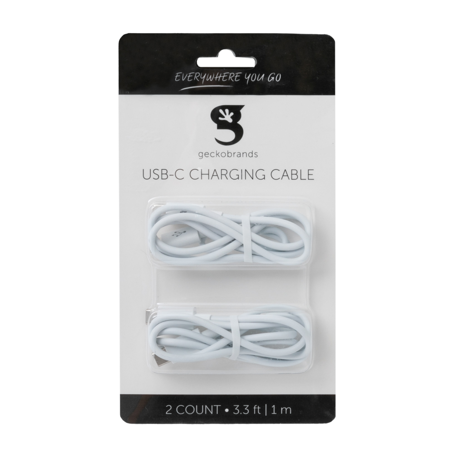 slide 1 of 4, Gecko Usb-C Charging Cable White 2 Count, 2 ct