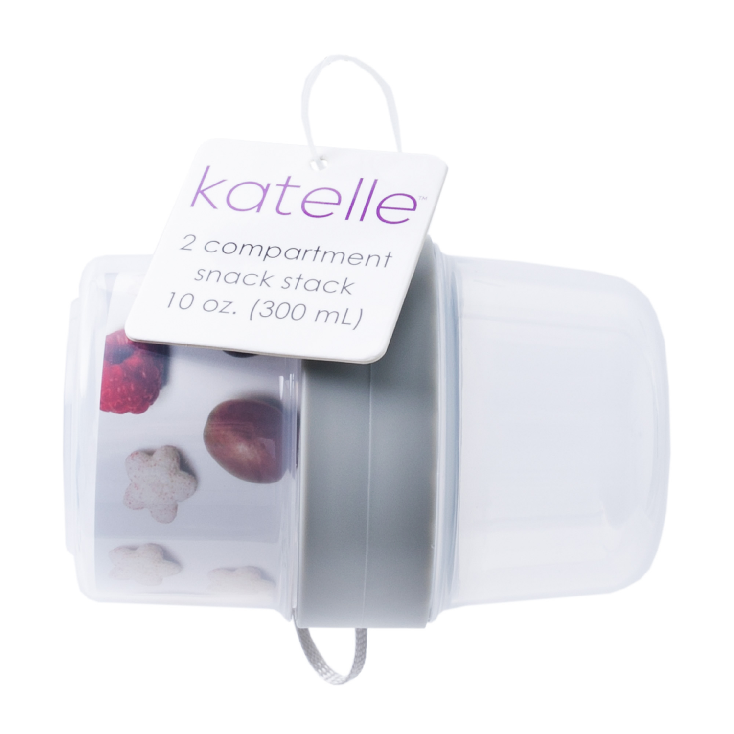 slide 1 of 2, Katelle 2 Compartment Snack Stack 10 Ounce, 10 oz