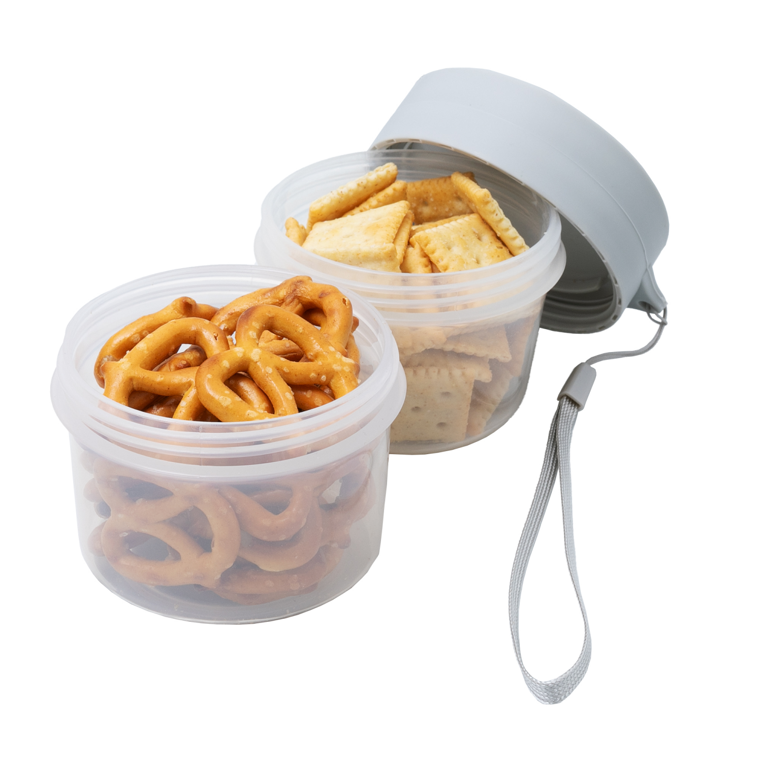 slide 4 of 4, Kolorae 2 Compartment Snack Stack 10 Ounce, 10 oz