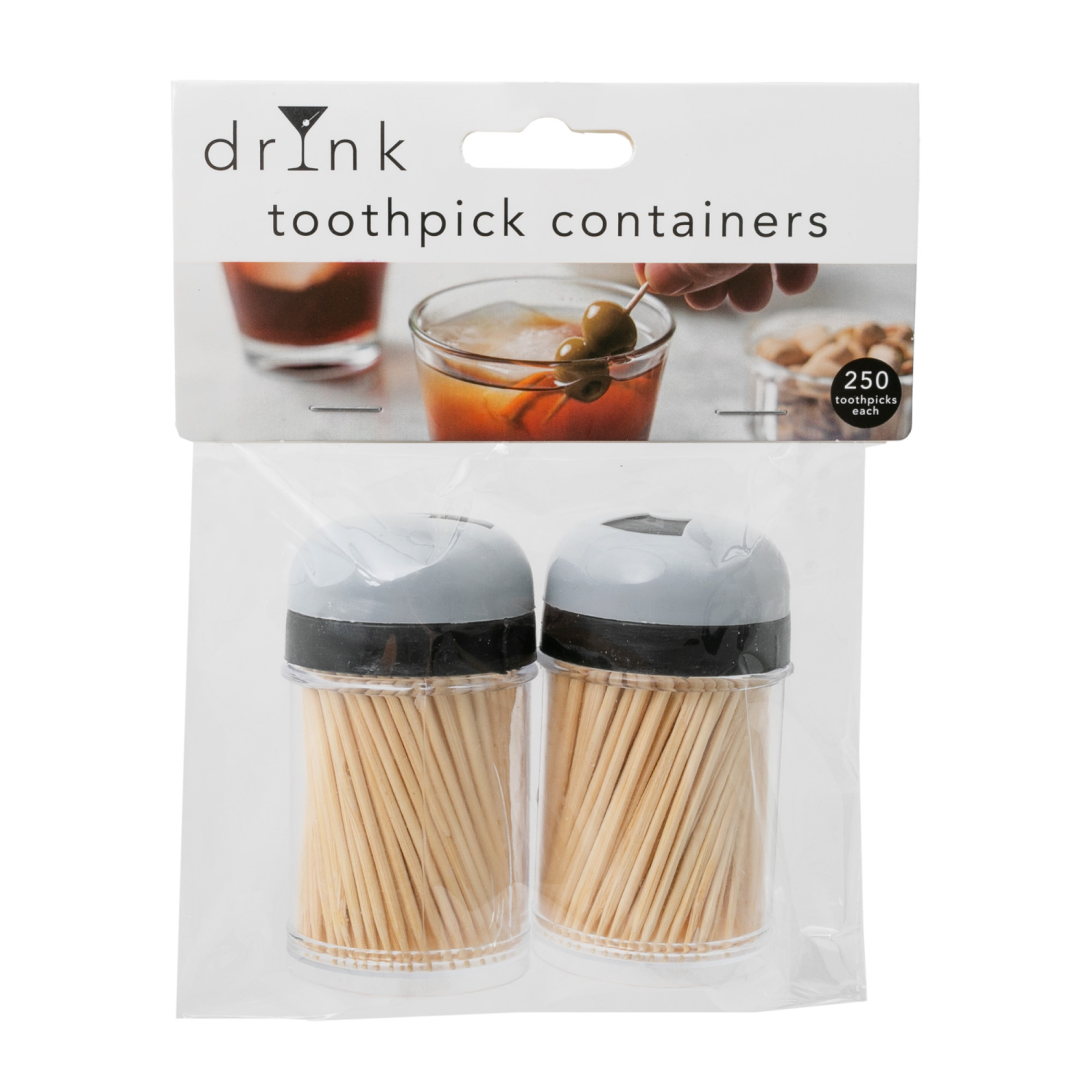 slide 1 of 2, Drynk Toothpick Containers Set Of 2, 1 ct