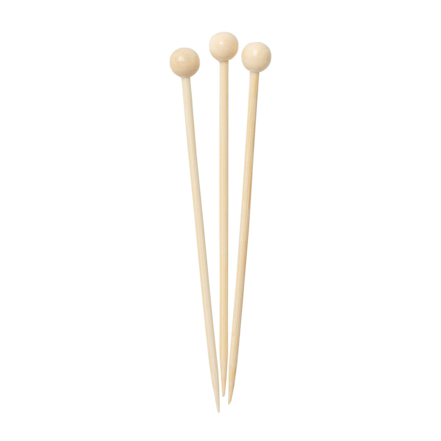 slide 3 of 3, Drynk Bamboo Ball Picks 100 Count, 100 ct