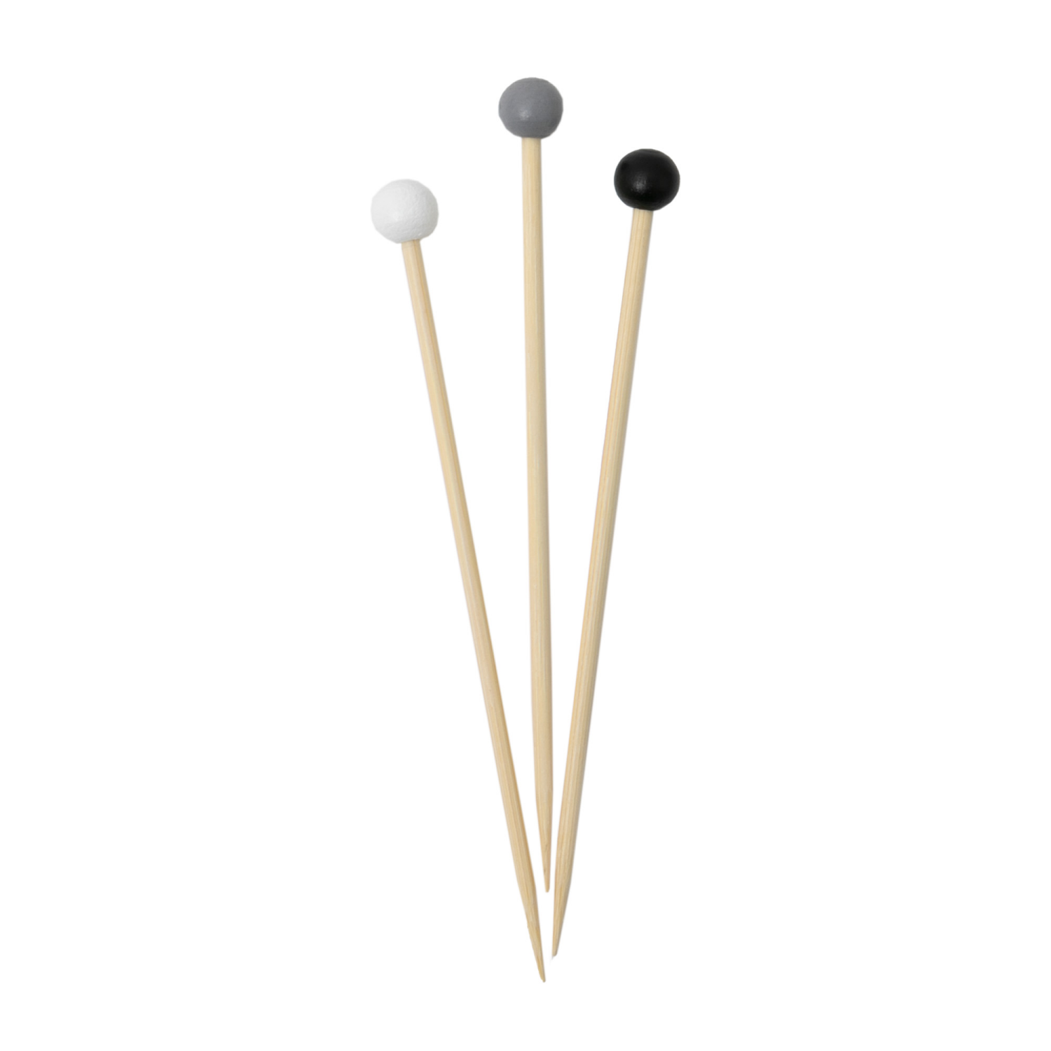 slide 3 of 3, Drynk Bamboo Ball Picks Neutrals 100 Count, 100 ct
