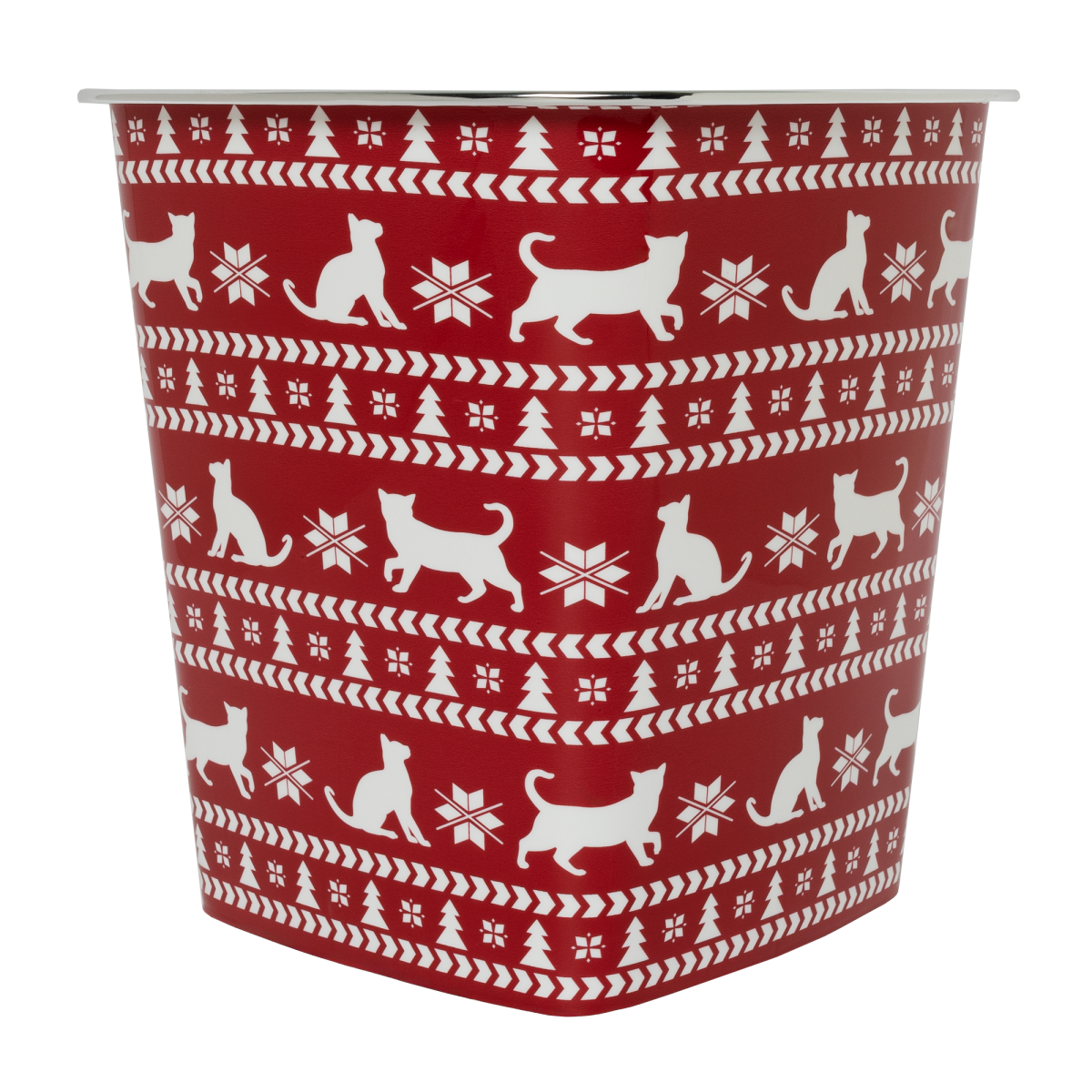 slide 2 of 2, Kolorae Waste Can Fair Isle Cats, 1 ct