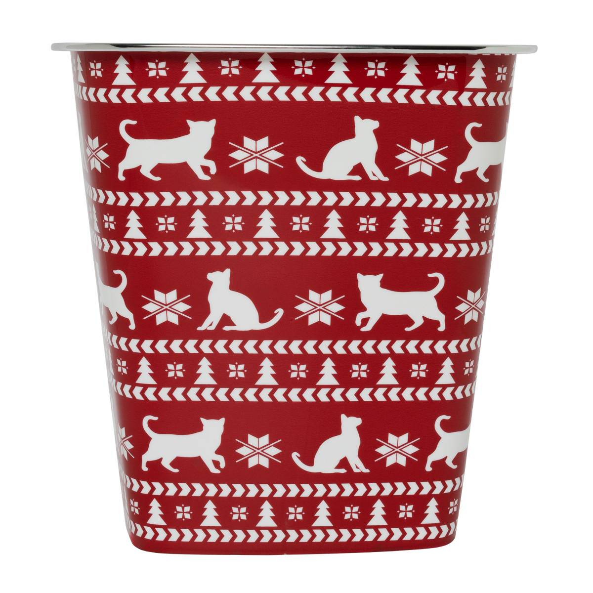 slide 1 of 2, Kolorae Waste Can Fair Isle Cats, 1 ct