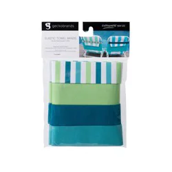 Geckobrands Towel Bands Set Of 4 Green Stripe