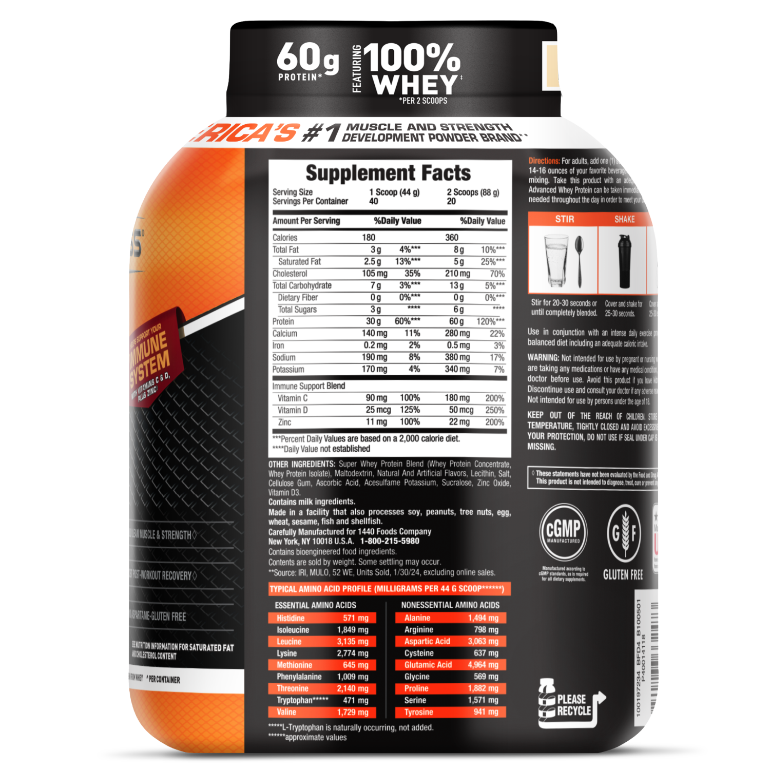 slide 6 of 8, Body Fortress Vanilla Powder, 3.9 lb