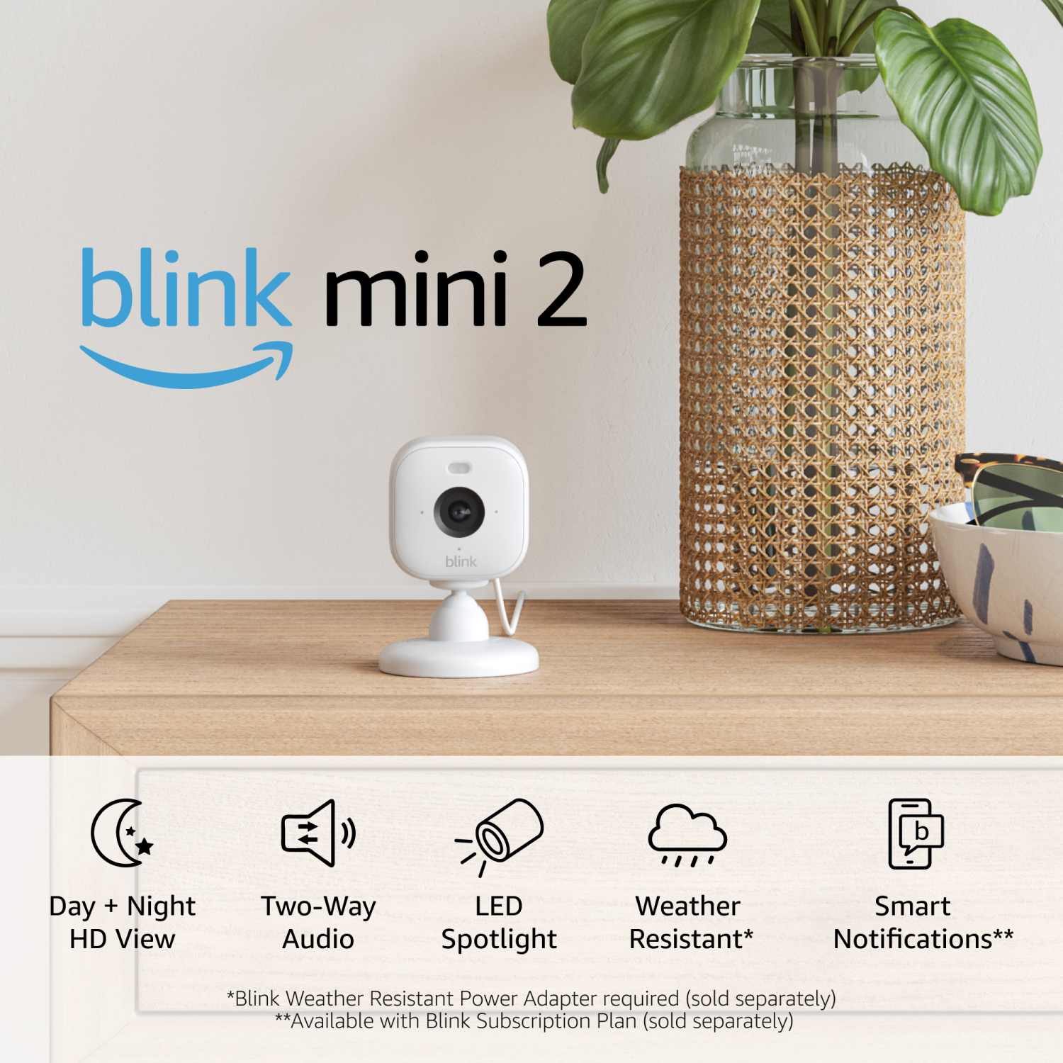 slide 1 of 3, Blink Indoor/Outdoor Plug-in Smart Security Camera 1 ea, 1 ct