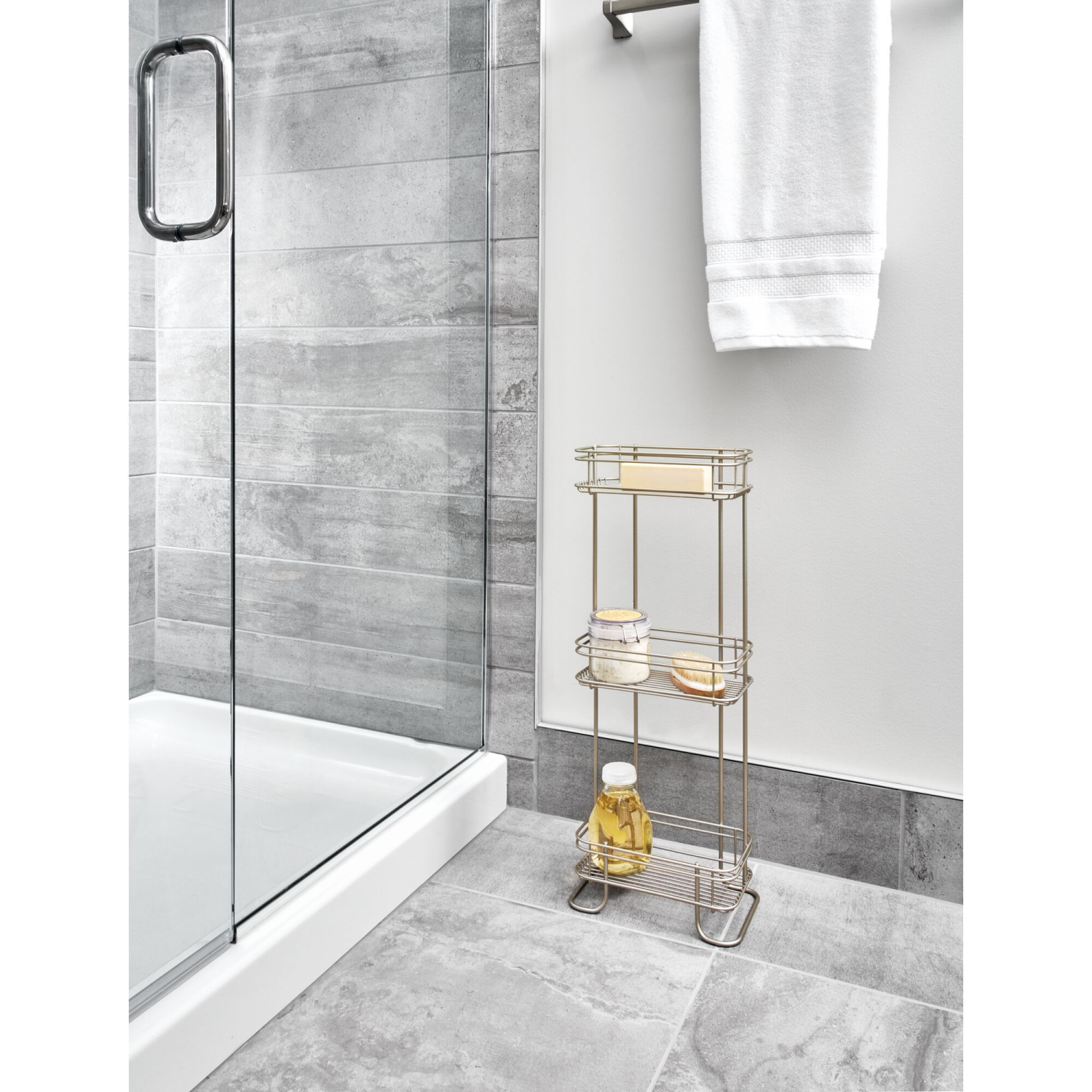 slide 3 of 3, 3 Tier Spa Tower - Square W Dip Infront - Satin, 1 ct