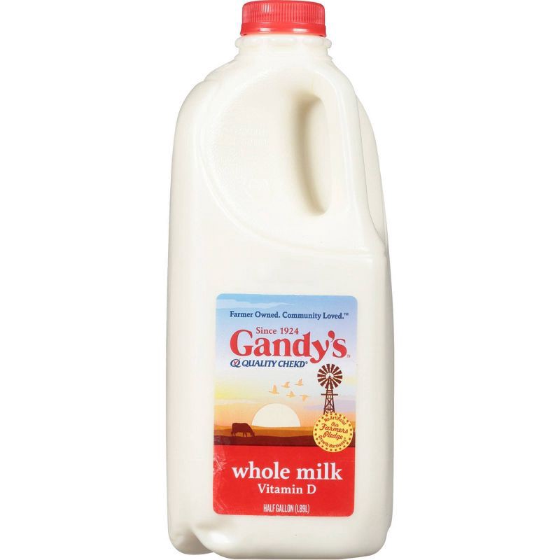slide 1 of 7, Gandy's Whole Milk - 0.5gal, 1/2 gal