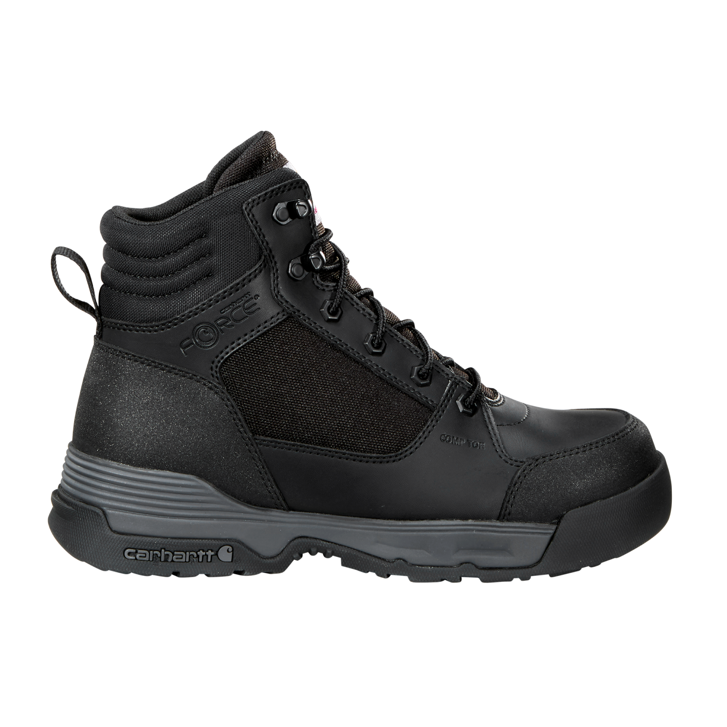 slide 1 of 8, CARHARTT MEN's FORCE HD 6" CT WORK BOOT, BLACK SIZE 8.5, 6 in