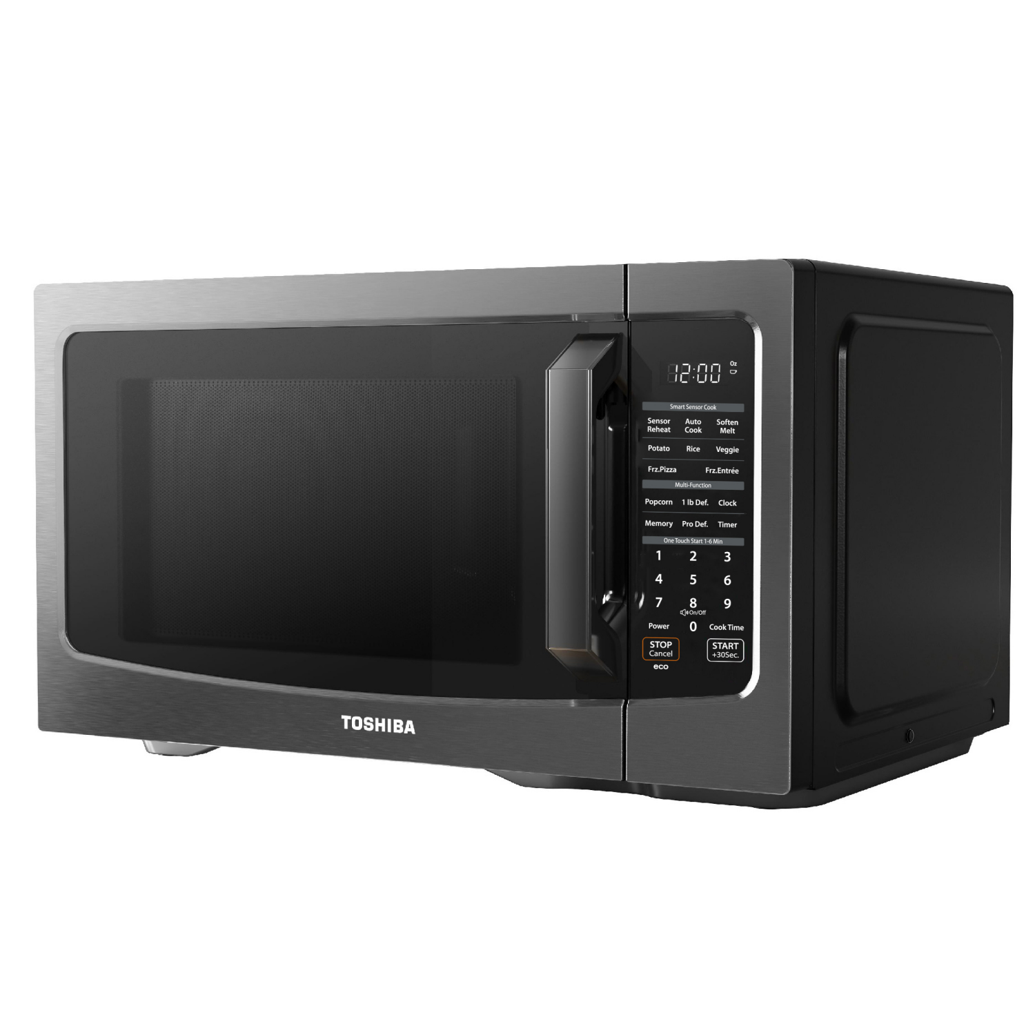 slide 2 of 2, Toshiba Black Stainless Steel 1.2 cu ft 1000-Watt Microwave Oven, 1 ct