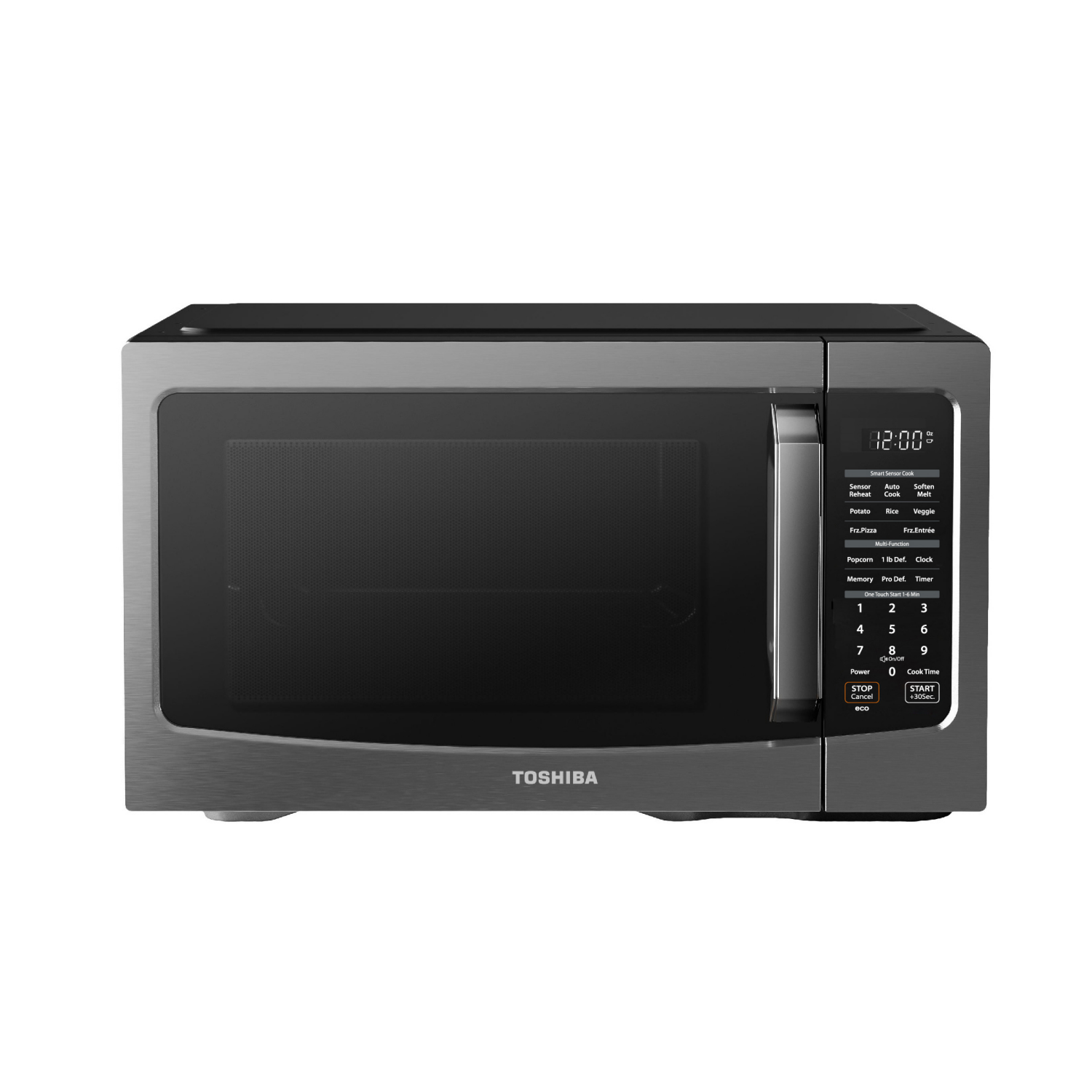 slide 1 of 2, Toshiba Black Stainless Steel 1.2 cu ft 1000-Watt Microwave Oven, 1 ct