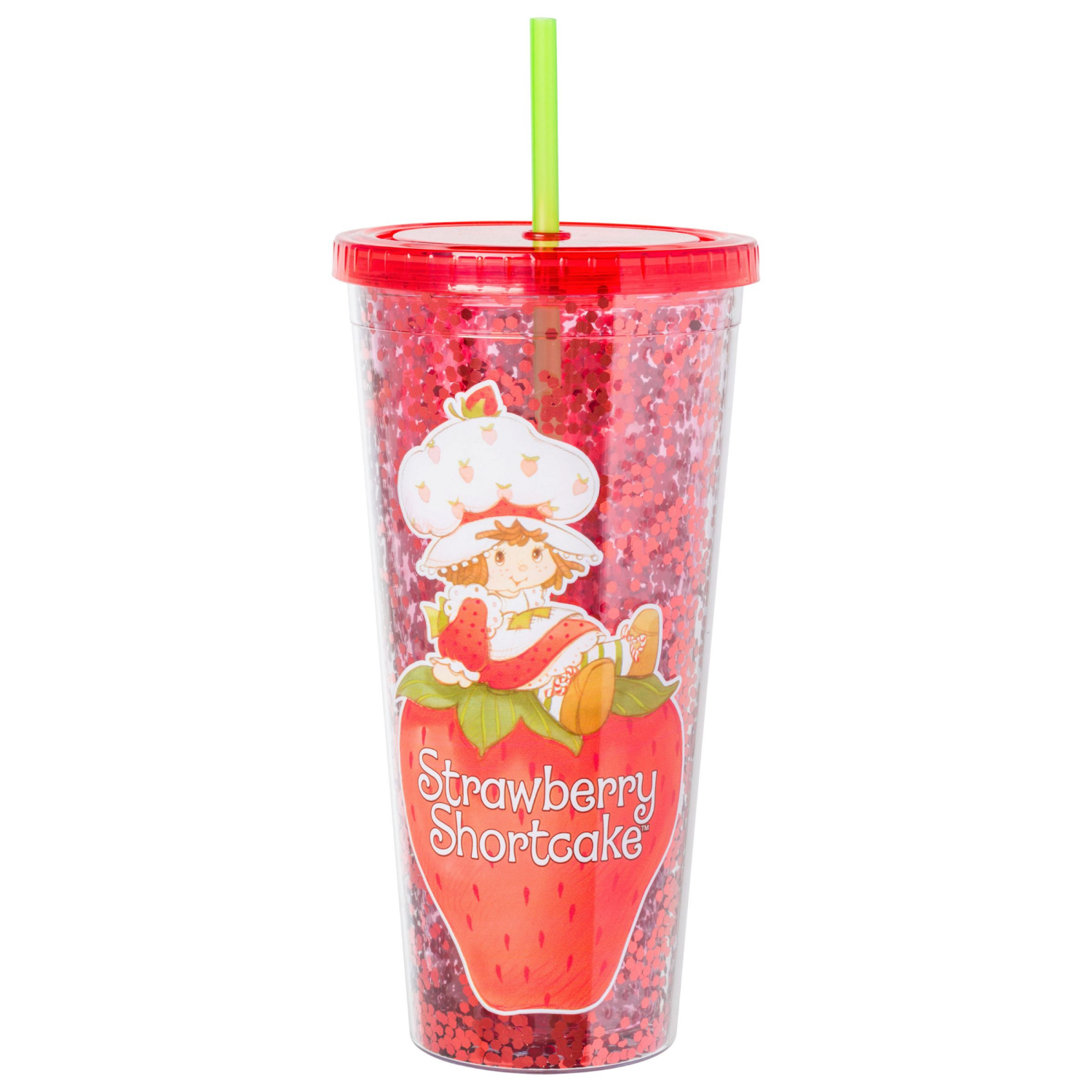 slide 1 of 1, SILVER BUFFALO SB Strawberry Shortcake Sitting Strawberry 32oz Confetti Cold Cup, 32 oz