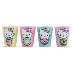 SILVER BUFFALO Sb Hello Kitty Fruit 4pc 1.5oz Plastic Mini Cup Set