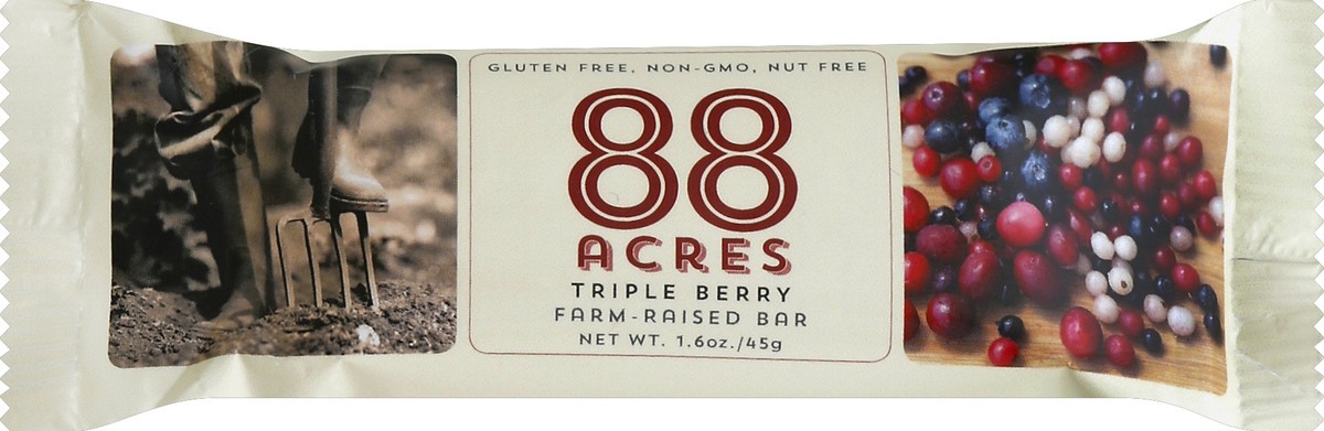 slide 2 of 5, 88 Acres Triple Berry Crumble Seed + Oat Bar 1.6 oz, 1.6 oz