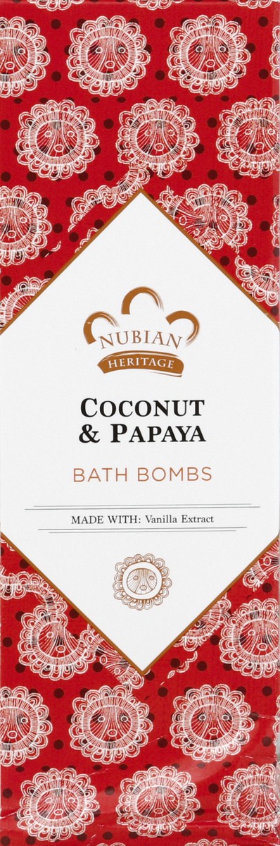 slide 2 of 4, Nubian Heritage Bath Bombs Coconut & Papaya, 1.6 OZ, 1.6 oz