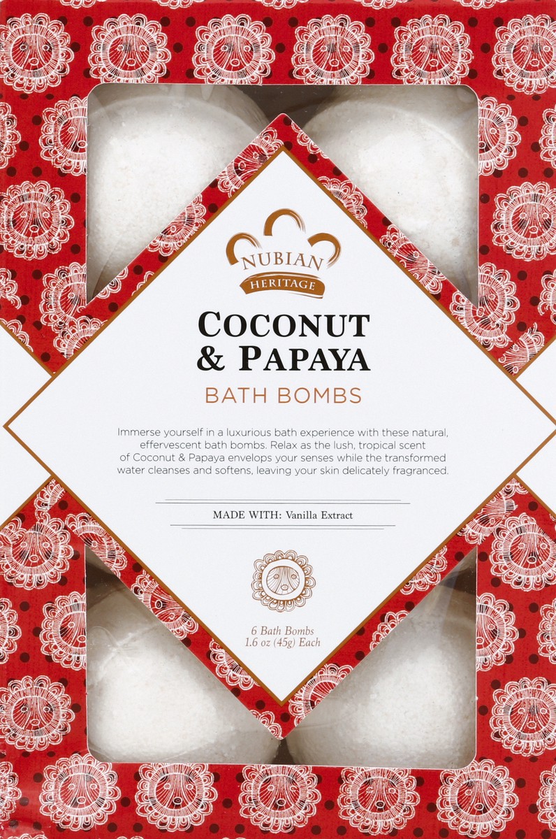 slide 3 of 4, Nubian Heritage Bath Bombs Coconut & Papaya, 1.6 OZ, 1.6 oz