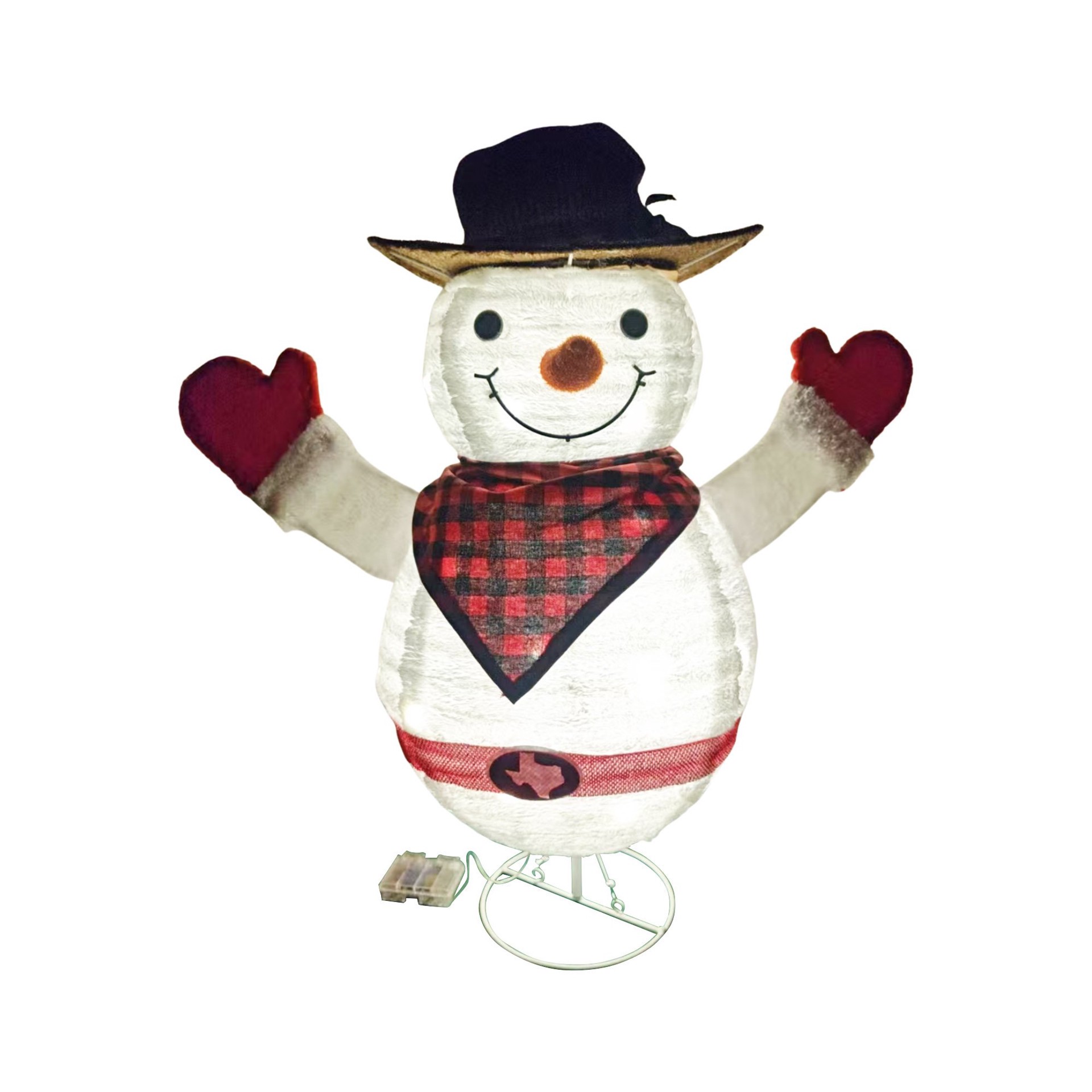 slide 1 of 1, Forever Gifts Light Up Texan Christmas Snowman, 1 ct