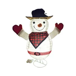Forever Gifts Light Up Texan Christmas Snowman