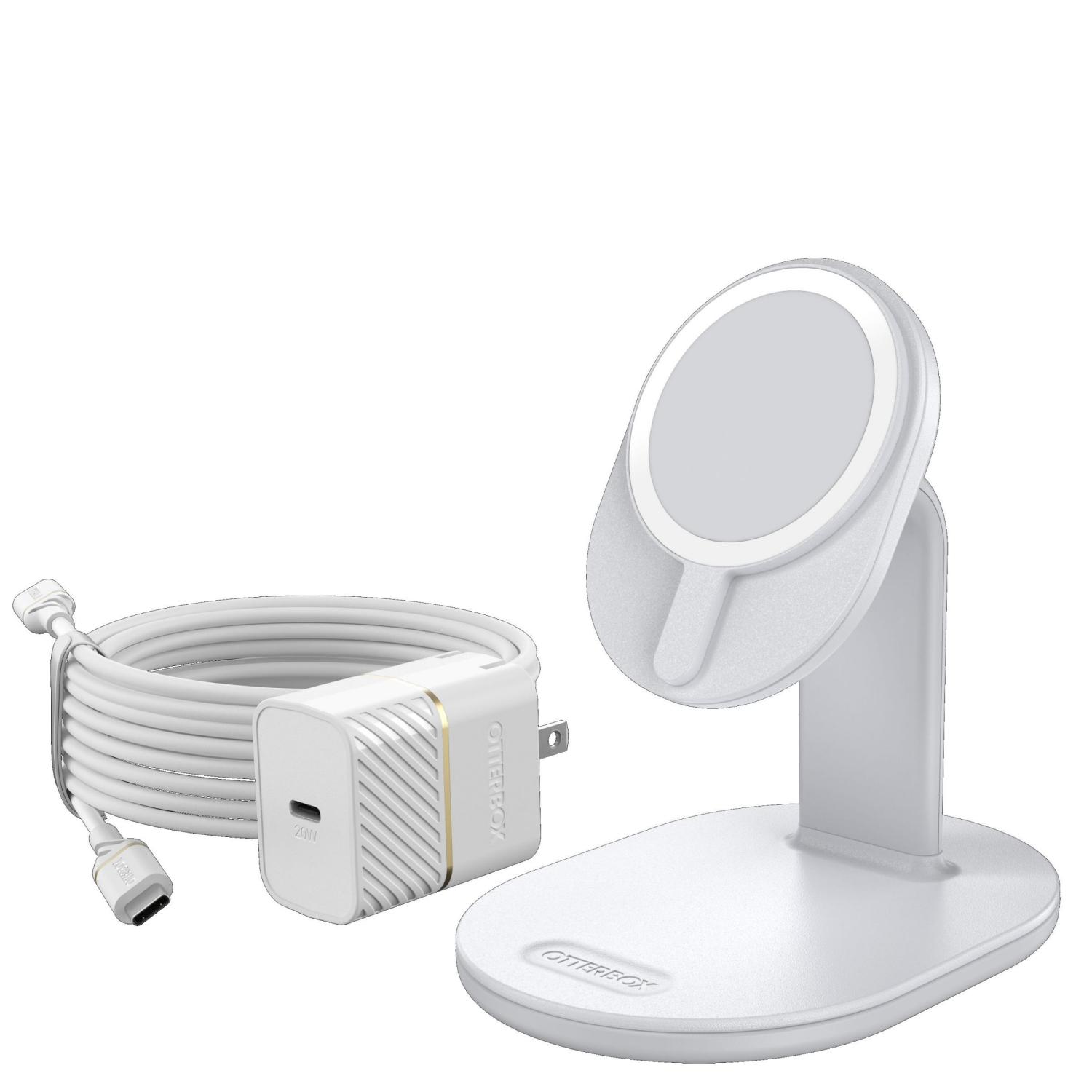 slide 1 of 5, OTTERBOX OB WIRELESS CHARGING STAND - White, 1 ct