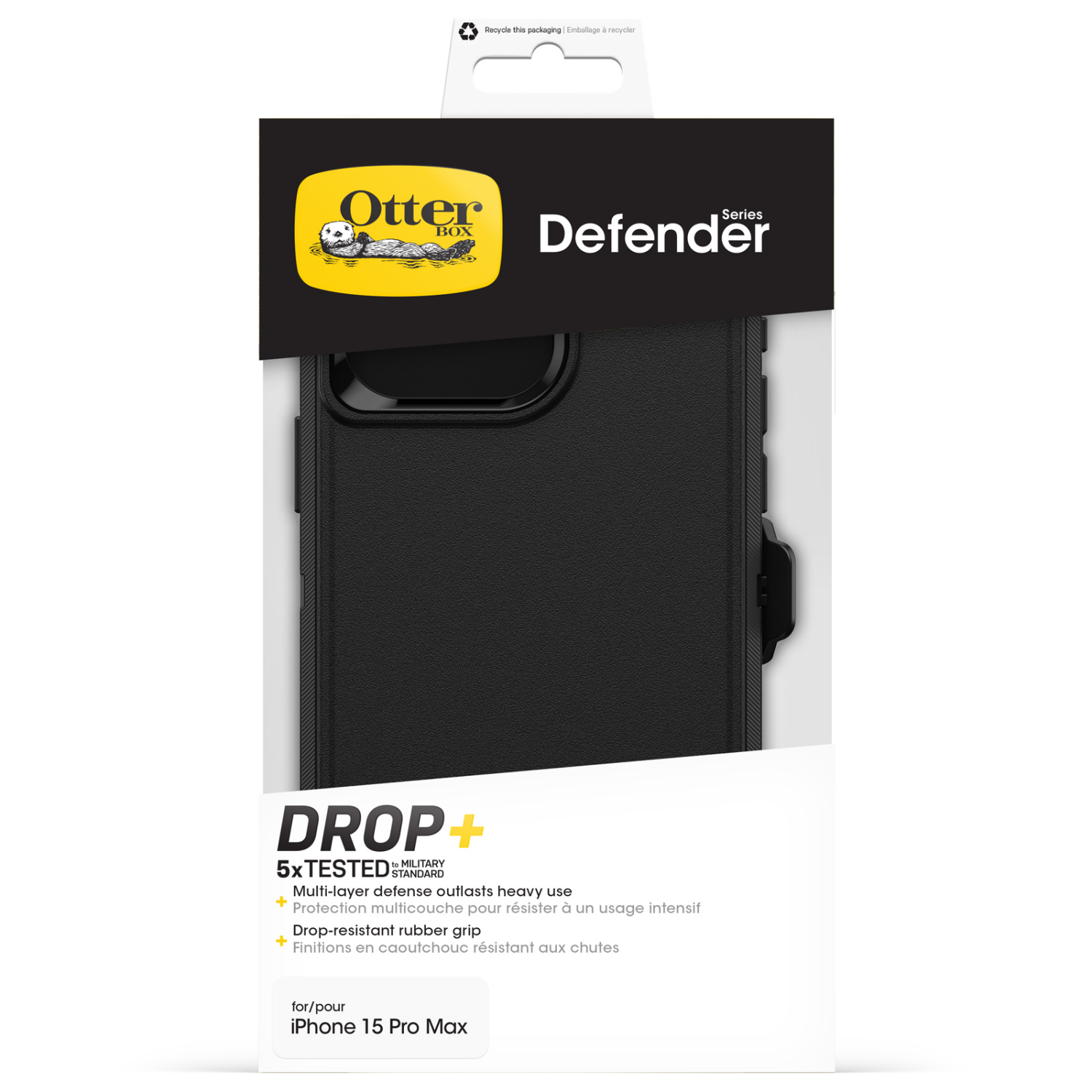 slide 3 of 6, Otterbox iPhone 15 Pro Max Defender Black, 1 ct