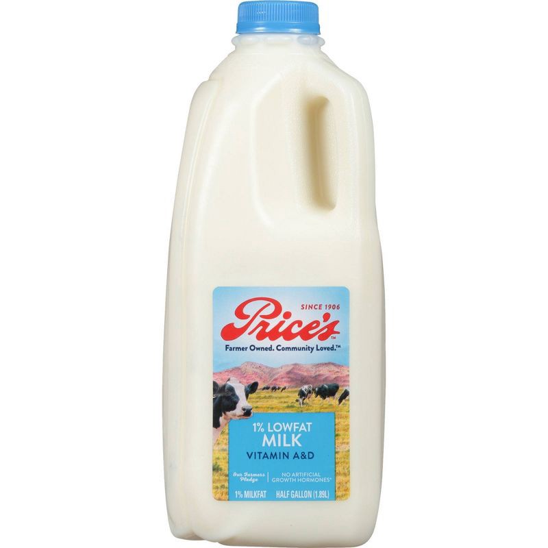 slide 1 of 7, Price's Price 1% Milk - 0.5gal, 1/2 gal