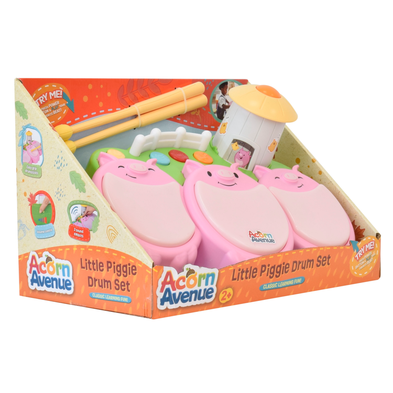 slide 2 of 8, Acorn Avenue 3 Little Pigs Drum Set, 1 ct