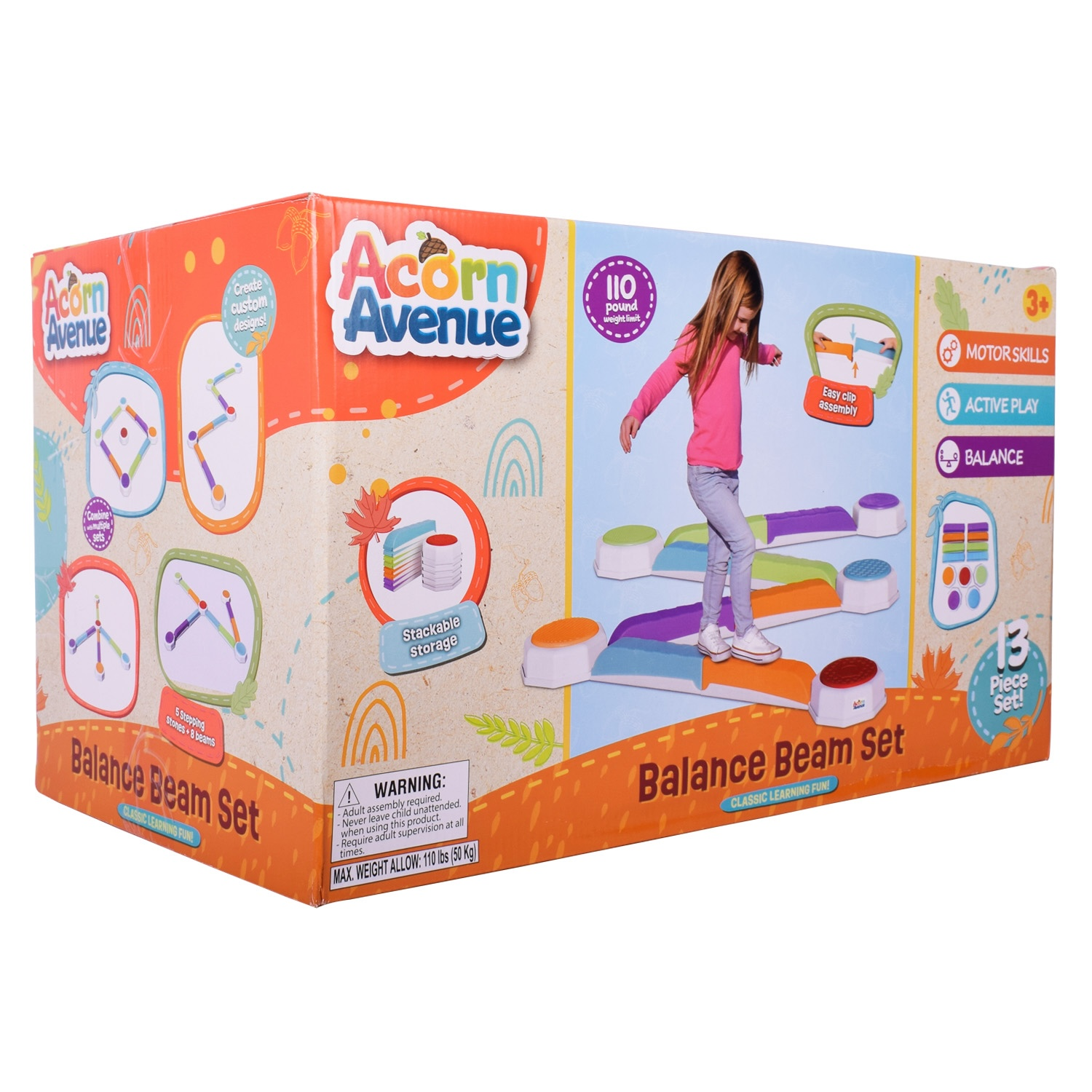 slide 4 of 6, Acorn Avenue Balance Beam, 1 ct