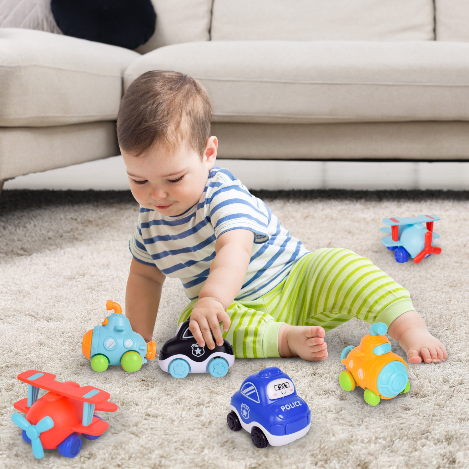 slide 4 of 4, Acorn Avenue Cartoon Cars, 1 ct