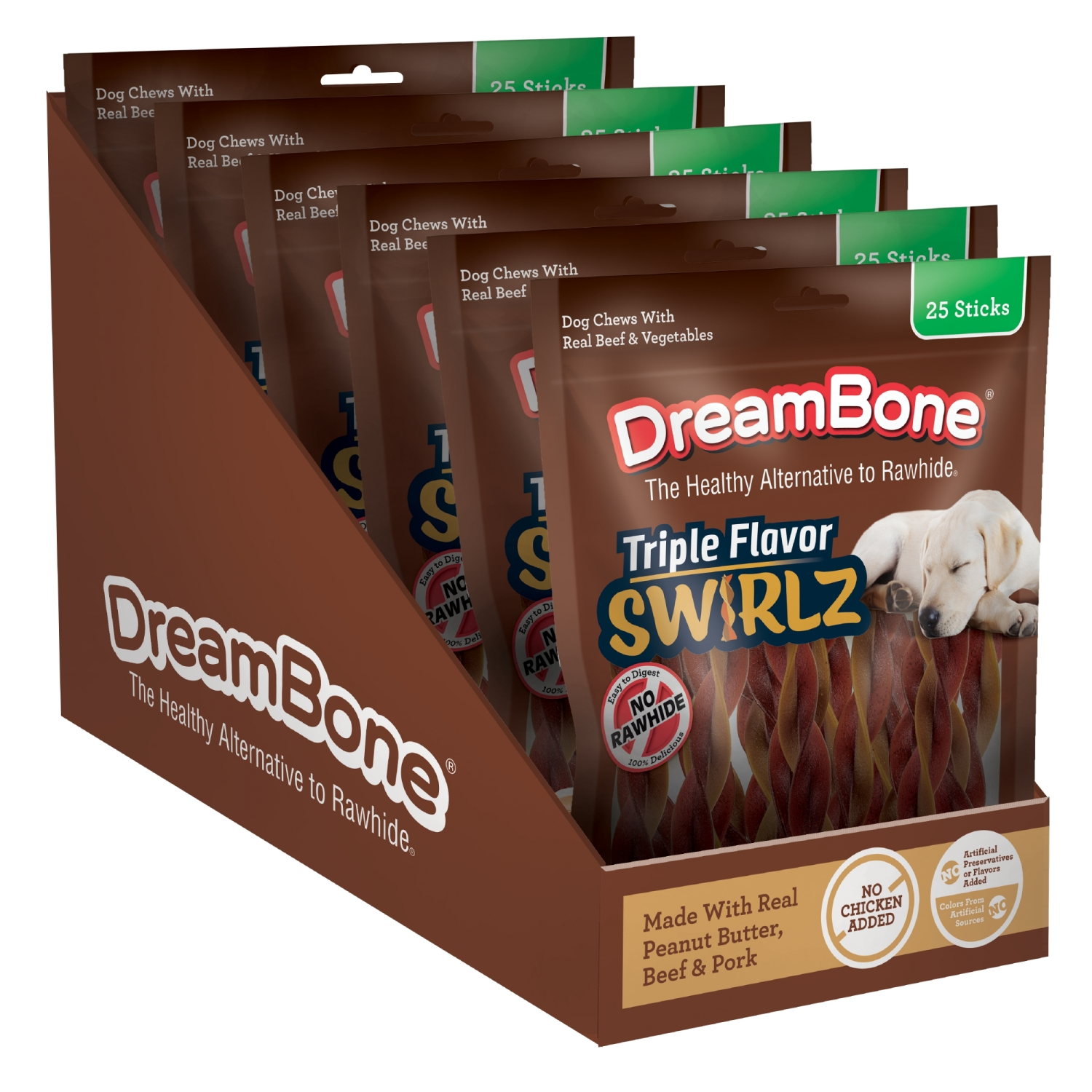 slide 1 of 2, Dreambone Triple Flavor Swirlz Dog Chews, 25 Ct, 25 ct