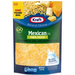 Kraft Mexican Style Four Cheese Finely Shredded Natural Cheese Bag
