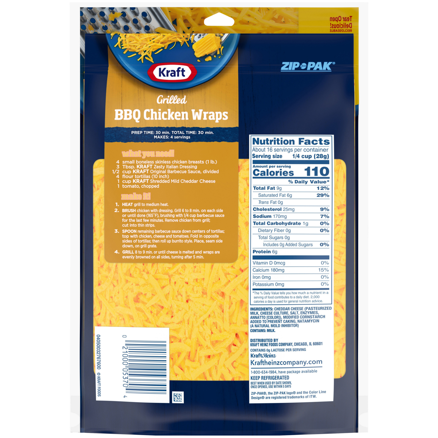 slide 2 of 6, Kraft Mild Cheddar Shredded Cheese, 16 oz Bag, 16 oz