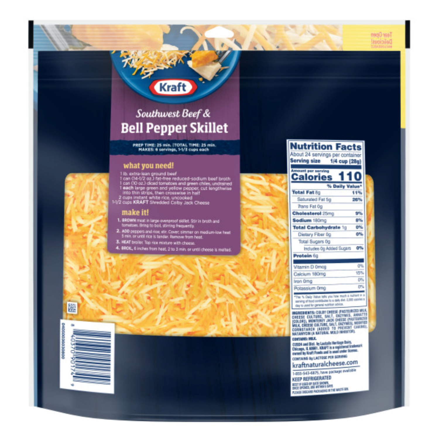 slide 2 of 2, Kraft Colby Jack Shredded Cheese Family Size, 24 oz Bag, 24 oz