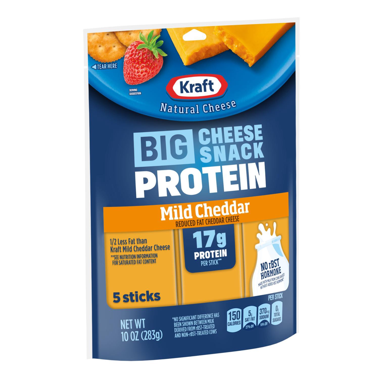 slide 1 of 7, Kraft Natural Cheese Cheddar Protein Big Stick, 10 Oz, 10 oz