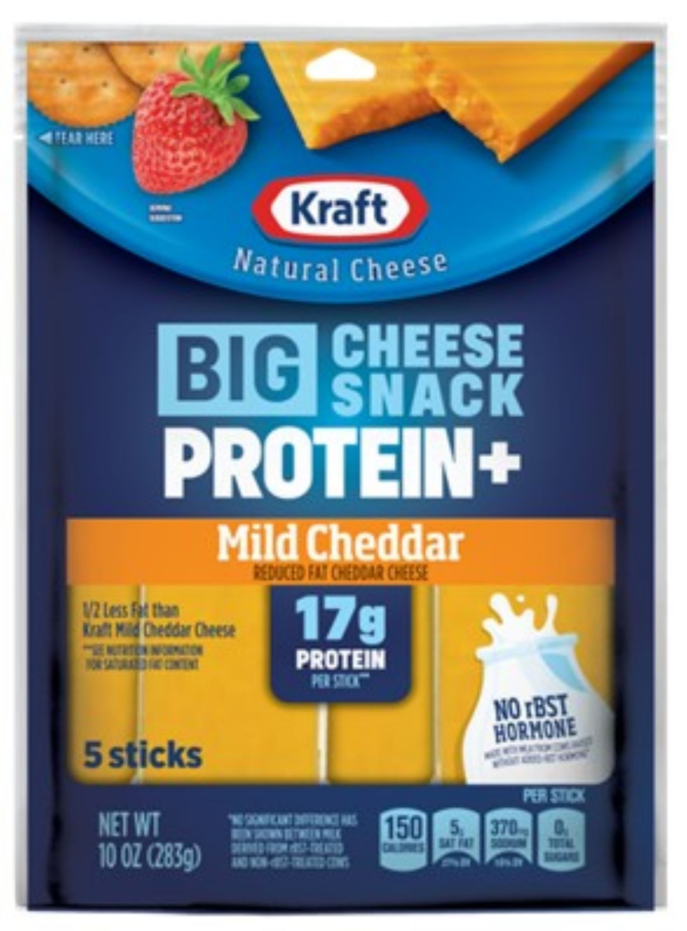slide 1 of 1, Kraft Cheddar Protein Big Stick 10 Oz, 10 oz