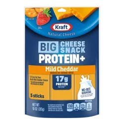 Kraft Natural Cheese Cheddar Protein Big Stick, 10 Oz