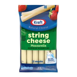 Kraft Low Moisture Part-Skim Mozzarella String Cheese, 12 ct
