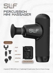 TZUMI Slf Mini Percussion Massager Portable Rechargeable Muscle Massage Gun With Multiple Massage Heads And Speeds