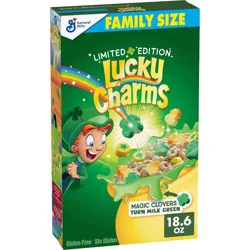 Lucky Charms Saint Patrick's Day Family Size Breakfast Cereal - 18.6 oz