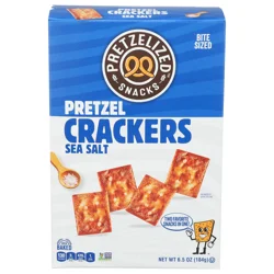 Pretzelized Snacks Oven Baked Pretzel Sea Salt Crackers Bite Sized 6.5 oz